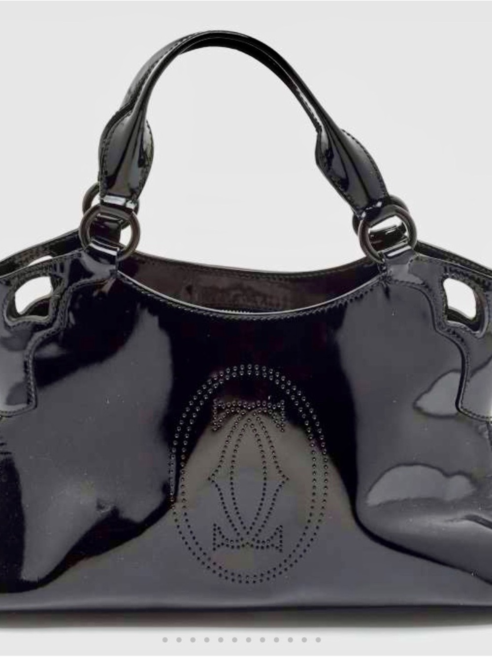 De Marcello Cartier Black Patent Leather Women's Handbag